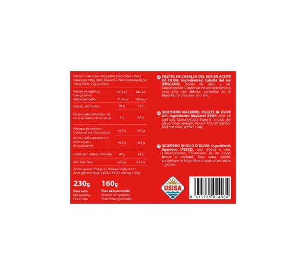 CABALLA DEL SUR TEJERO RR.160 GRS. ESC. ACEITE OLIVA