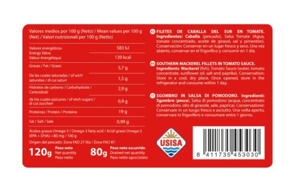 CABALLA DEL SUR TEJERO RR 52 GRS. ESC. TOMATE
