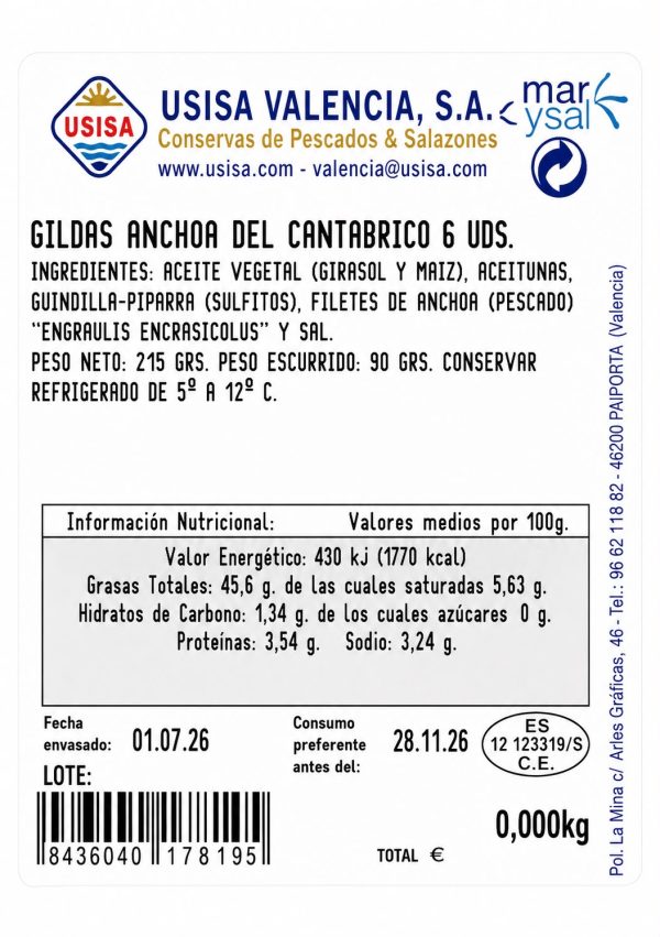 Gilda de anchoa "serie oro"