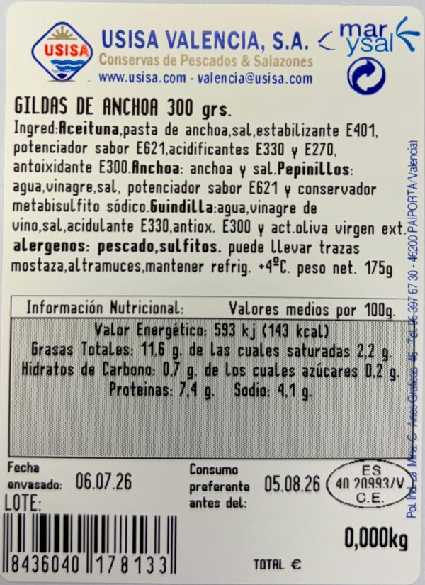 Gilda de anchoa cantábrico "serie gourmet"